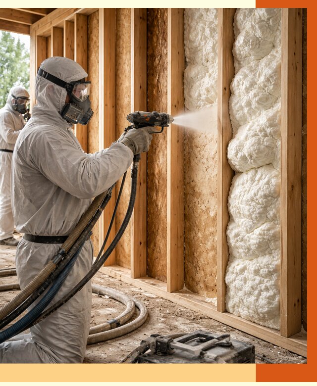 Утепление каркасного дома ППУ в Дубне от 2859 руб./м2 — работа под ключ | ТепломастерДбн