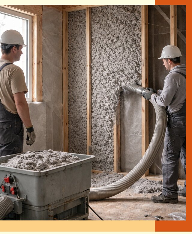 Утепление каркасного дома эковатой в Дубне от 1838 руб. | ТепломастерДбн