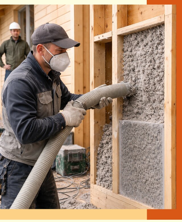 Утепление дома из бруса эковатой в Дубне от 1889 руб/м2 | ТепломастерДбн