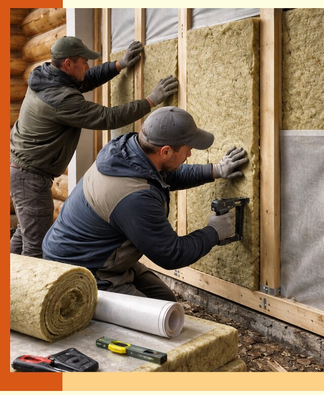 Утепление бревенчатого дома под ключ в Дубне