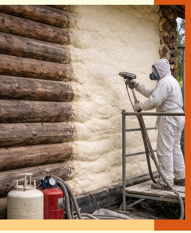 Утепление бревенчатого дома ППУ в Дубне под ключ от 6381 руб. | ТепломастерДбн