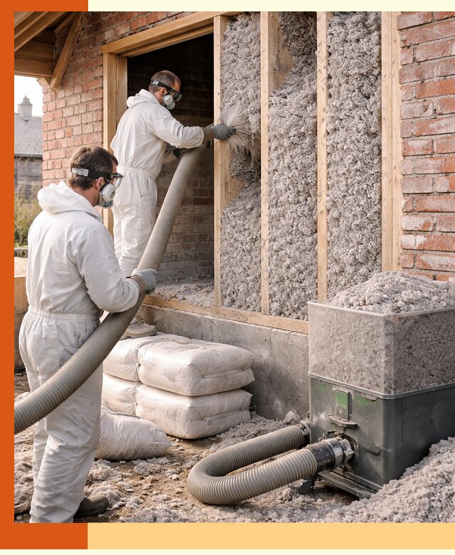 Утепление кирпичного дома эковатой в Дубне