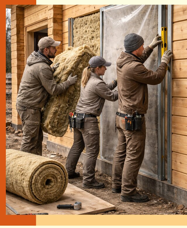Утепление дома из двойного бруса в Дубне качественно и надёжно