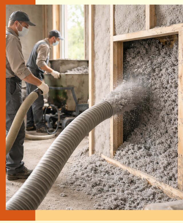 Утепление коттеджа эковатой в Дубне с гарантией качества