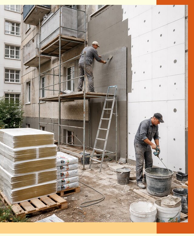 Утепление квартиры снаружи в Дубне от 6279 руб/м2 под ключ | ТепломастерДбн