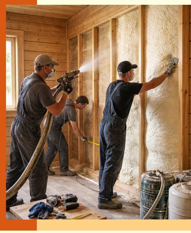 Утепление бани пенополиуретаном (ППУ) в Дубне