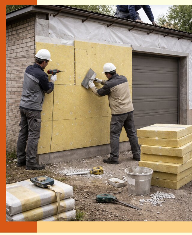 Утепление гаража снаружи в Дубне качественно и надёжно