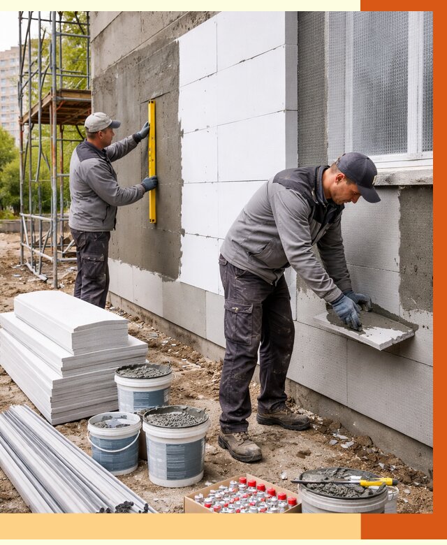 Утепление фасада и стен снаружи в Дубне от 4288 руб. | ТепломастерДбн