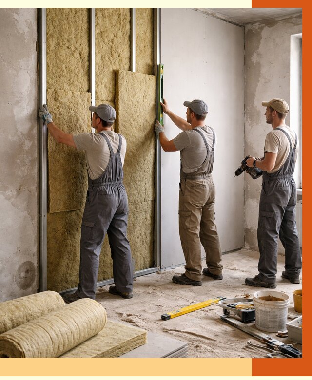 Утепление стен изнутри в Дубне от 2297 руб/м² под ключ | ТепломастерДбн