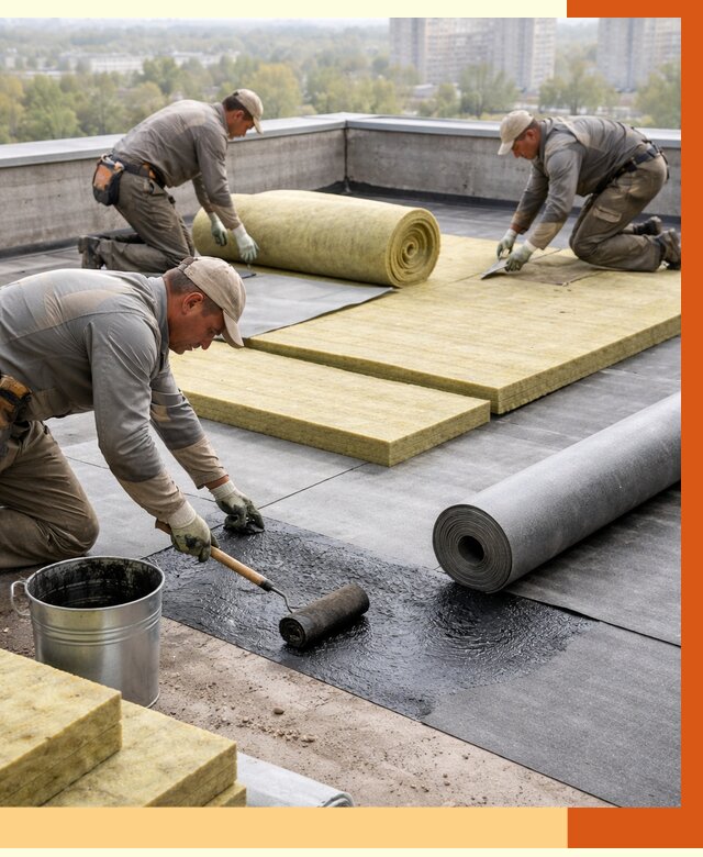 Утепление плоской крыши в Дубне от 7350 руб./м2 под ключ | ТепломастерДбн