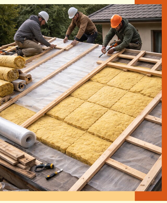 Утепление скатной крыши в Дубне от 1276 руб./м2 под ключ | ТепломастерДбн