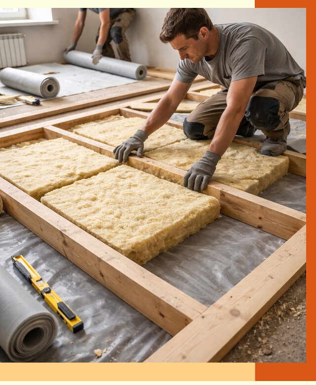 Утепление деревянного пола в Дубне от 1531 руб./м2 под ключ | ТепломастерДбн