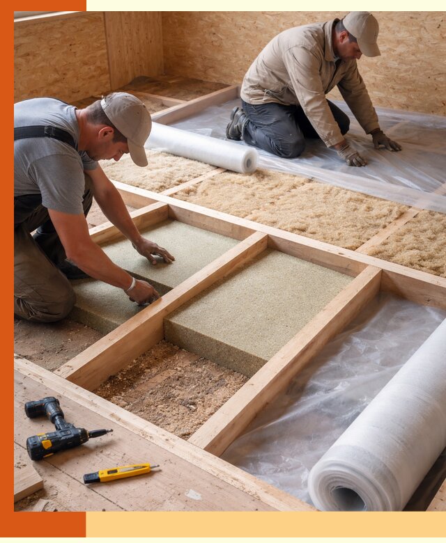 Профессиональное утепление деревянного пола в Дубне