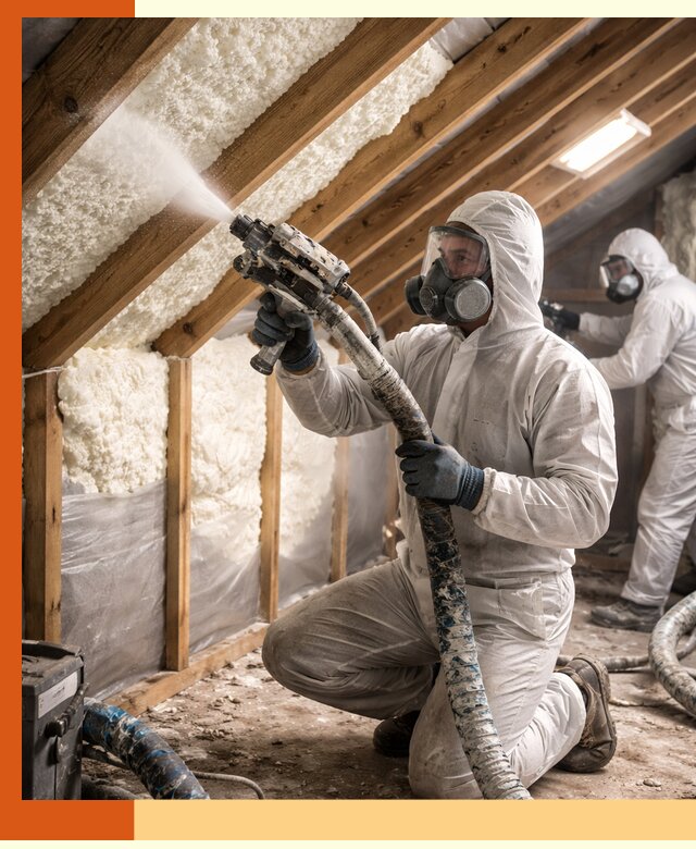 Утепление чердака пенополиуретаном (ППУ) в Дубне