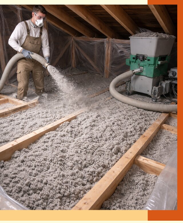 Утепление чердака эковатой в Дубне от 1480 руб/м2 — заказать у ТепломастерДбн