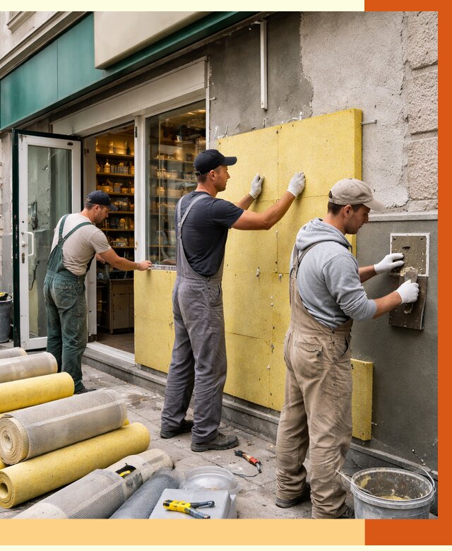 Утепление магазина в Дубне от 4594 руб/м2 — цена, стены и снаружи | ТепломастерДбн