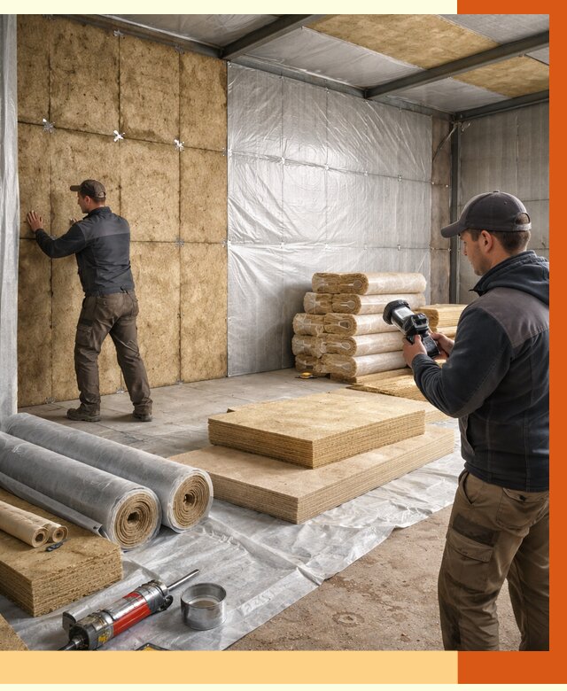 Утепление теплого склада в Дубне под ключ от 11740 руб/м² | ТепломастерДбн