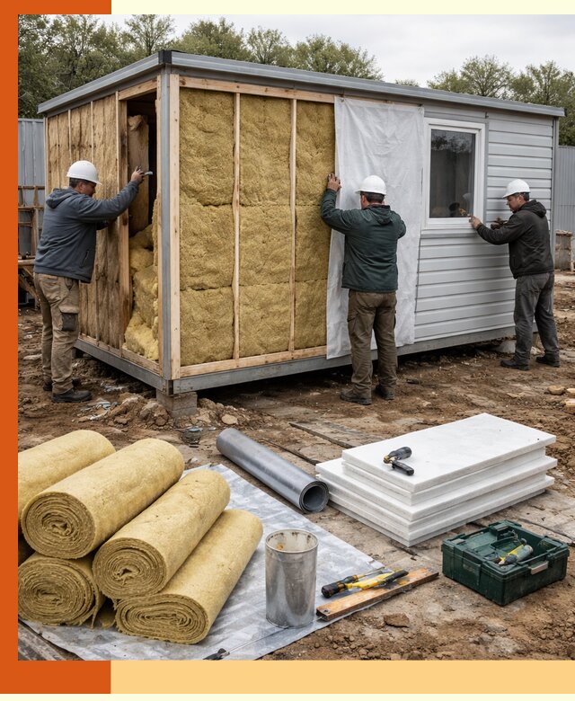 Утепление строительной бытовки под ключ в Дубне для любых условий