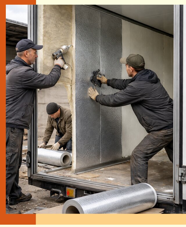 Утепление холодильного кузова в Дубне — монтаж и теплоизоляция