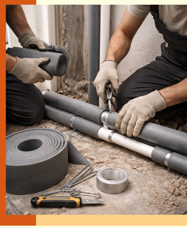 Утепление труб водоснабжения в Дубне — монтаж и защита сети