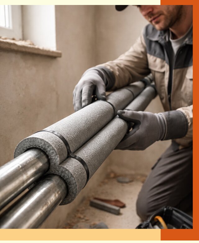 Утепление труб отопления в Дубне от 2910 руб. за м² — услуги под ключ | ТепломастерДбн