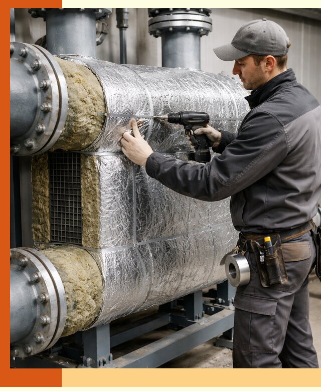 Утепление теплообменника в Дубне — профессиональная теплоизоляция оборудования