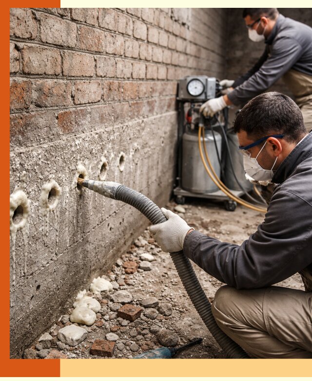 Заполнение колодцевой кладки ППУ в Дубне быстро и герметично
