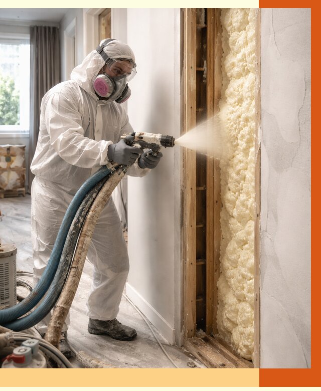 Межстеновое утепление ППУ в Дубне от 2807 руб/м2 — межстенное утепление под ключ | ТепломастерДбн