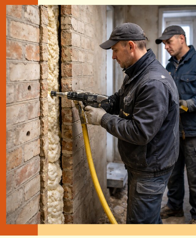 Межстеновое утепление пенополиуретаном в Дубне