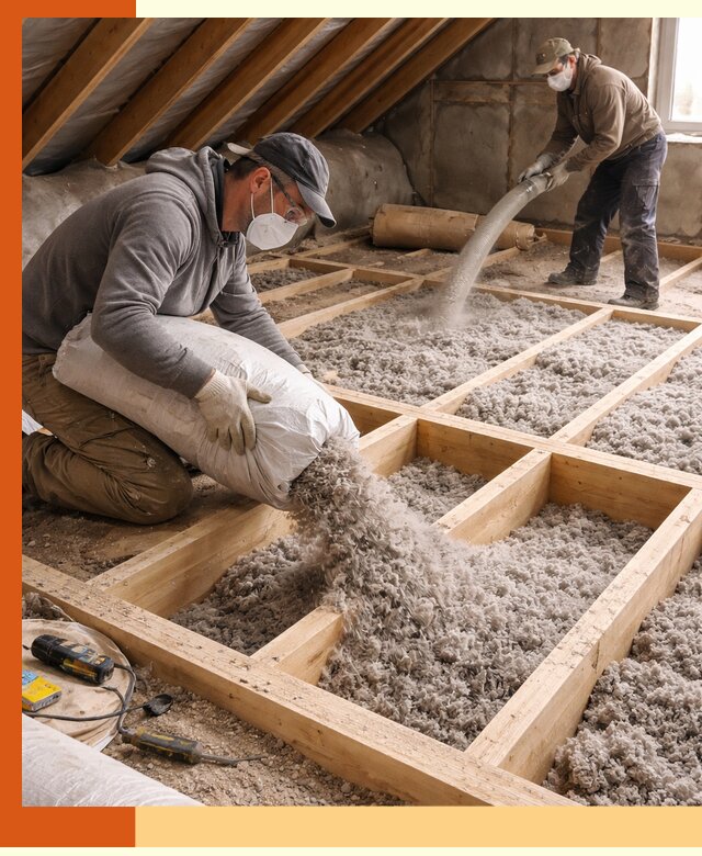 Заполнение полостей чердачного перекрытия в Дубне качественно и надёжно