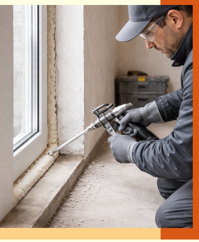 Герметизация стыков ППУ в Дубне от 1684 руб. за м2 — утепление примыканий под ключ | ТепломастерДбн