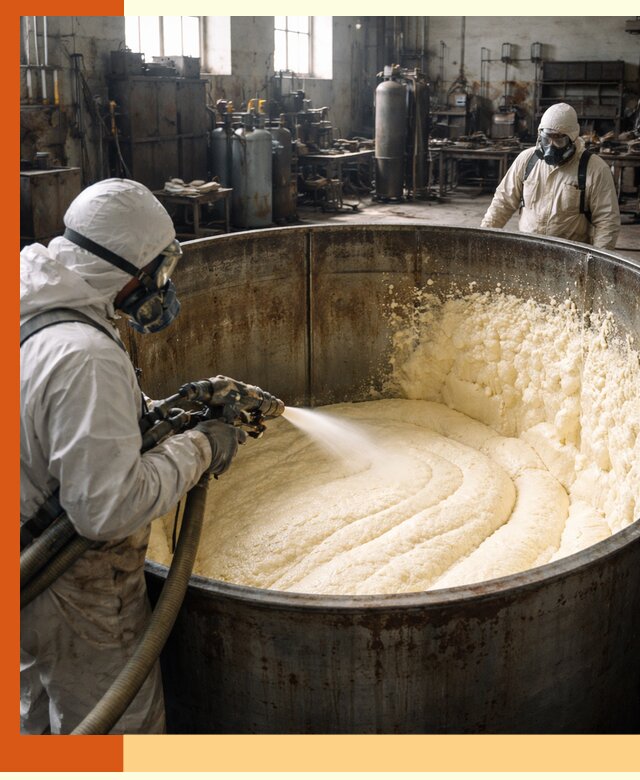 Заливка ппу в емкости с полной изоляцией и герметизацией в Дубне