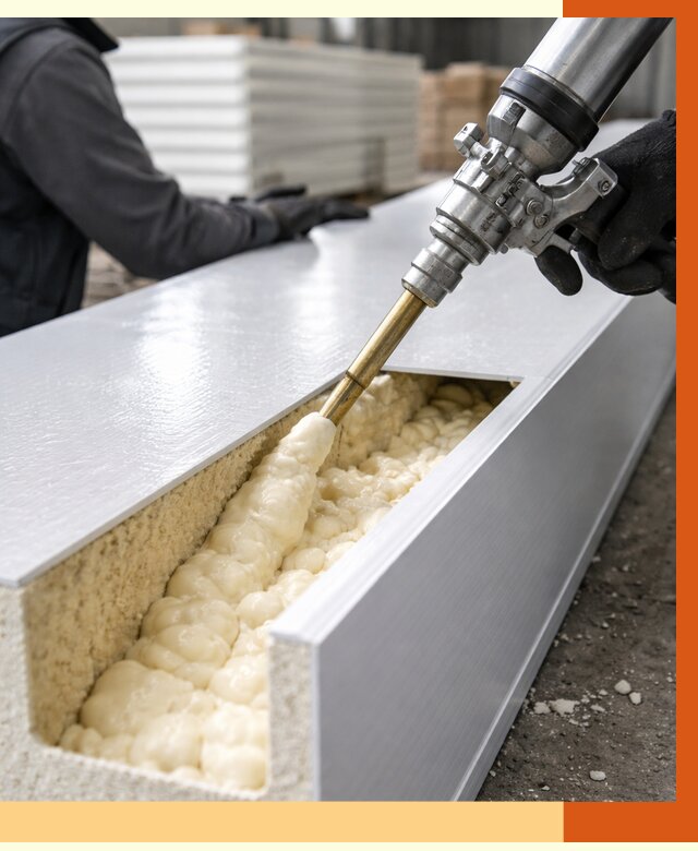 Заполнение пустот холодильных панелей в Дубне от 7657 руб. | ТепломастерДбн