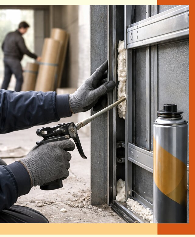 Заполнение пустот ворот в Дубне от 4594 руб. — заливка ППУ, утепление под ключ | ТепломастерДбн