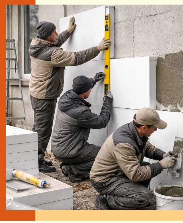 Утепление пенопластом наружных стен и фасадов в Дубне