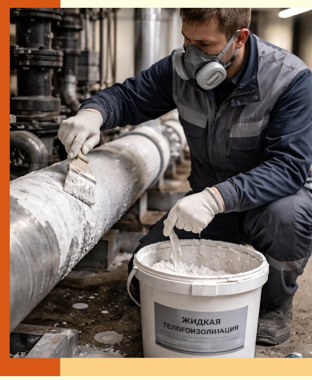 Утепление оборудования жидкой теплоизоляцией в Дубне