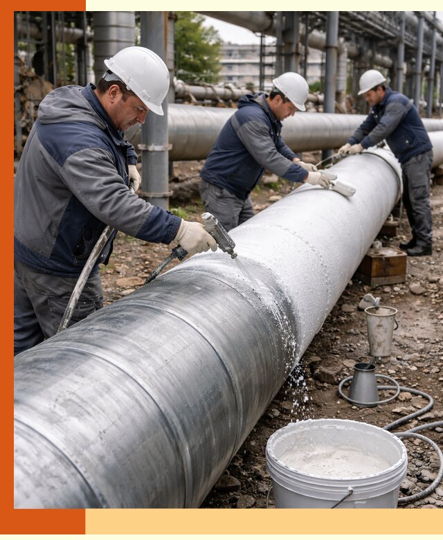 Утепление теплотрассы жидкой теплоизоляцией в Дубне