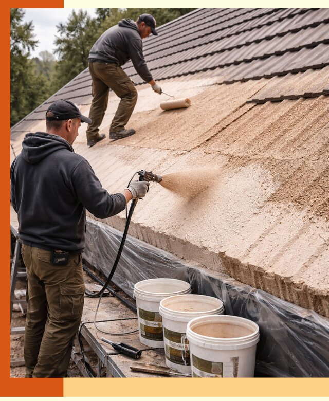 Утепление кровли жидкой пробкой в Дубне для домов и зданий