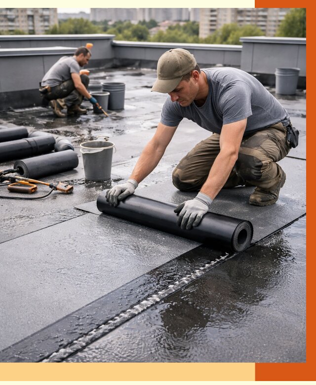 Гидроизоляция плоской кровли в Дубне от 4594 руб./м2 — профессионально | ТепломастерДбн