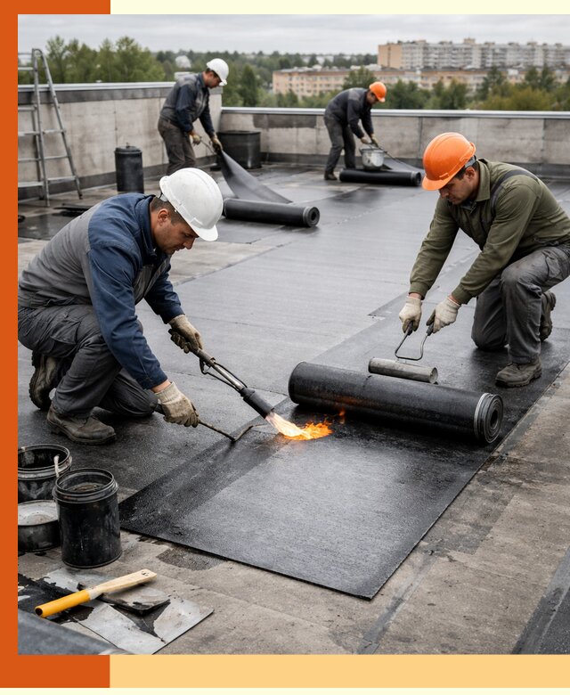 Профессиональная гидроизоляция плоской кровли в Дубне