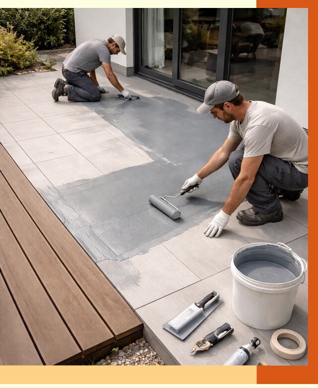 Гидроизоляция террасы в Дубне под ключ от 7657 руб./м² | ТепломастерДбн