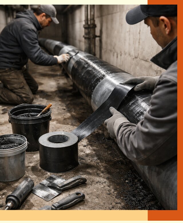 Гидроизоляция труб в Дубне от 2552 руб. — профессиональная герметизация | ТепломастерДбн