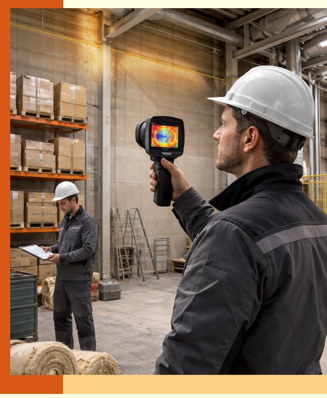 Тепловизионное обследование склада и выявление утечек в Дубне