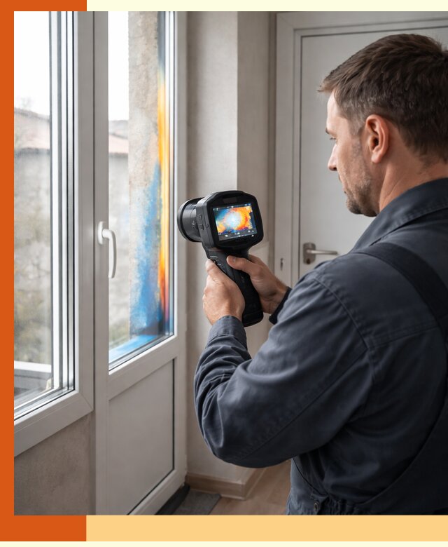Тепловизионное обследование окон и дверей в Дубне