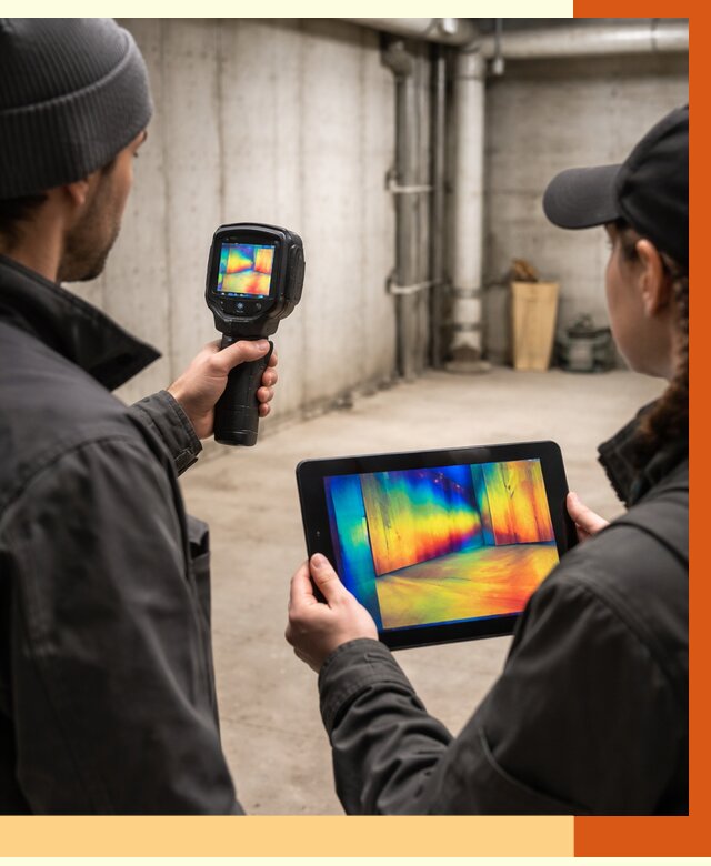 Тепловизионное обследование подвала в Дубне от 4594 руб. — проверка гидроизоляции | ТепломастерДбн